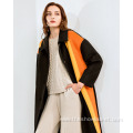 Trendy Clothing Ladies Collision Color Long Coat